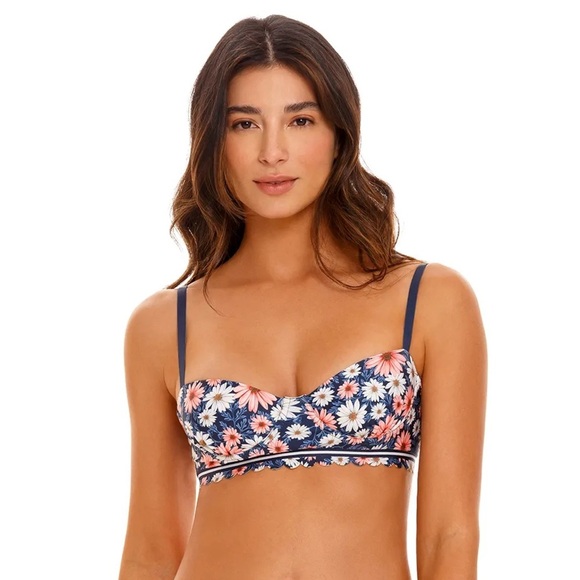 Agua Bendita Lauren Ross Floral Scalloped Underwire Bikini Top Size 3XL NWT - Picture 1 of 6